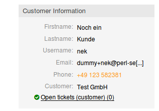 Kundeninformation am Ticket